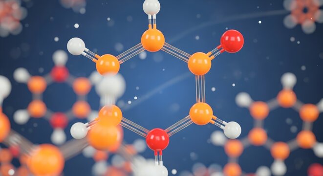 Close-up of sugar molecule structure with hexagonal patterns