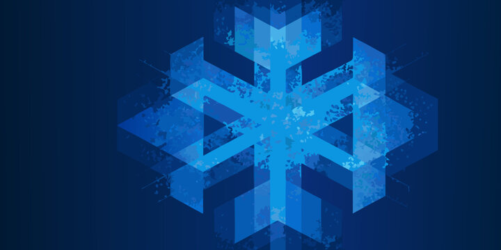 Blue isometric cube cluster pattern on a dark blue background