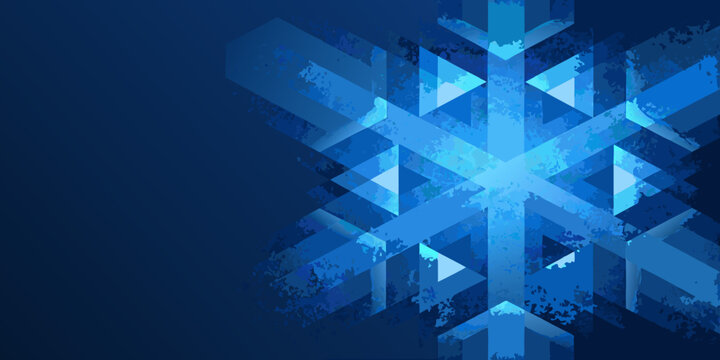 Isometric blue cube cluster pattern on a dark background