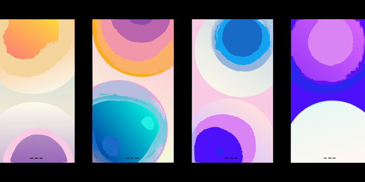 Abstract Brushstroke Pattern With Gradient Backgrounds Four Vertical Panels