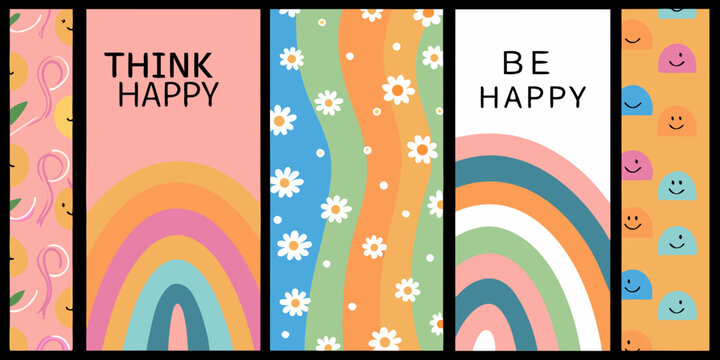 Floral and geometric pattern posters in a seventies inspired style