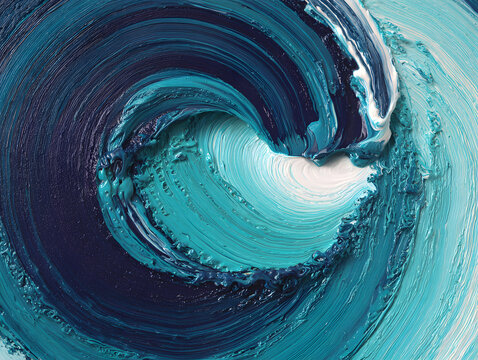 Swirl texture blue turquoise abstract paint wave pattern oil brushstroke create dynamic abstract swirl with textured blue and turquoise paint evoking energy and movement