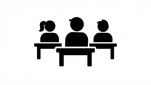 Attending Classroom Lecture and Learning Icon