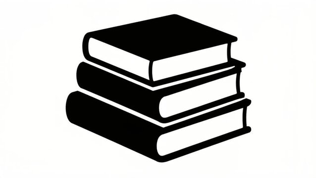 Stack of Textbooks For Homework Studying Icon