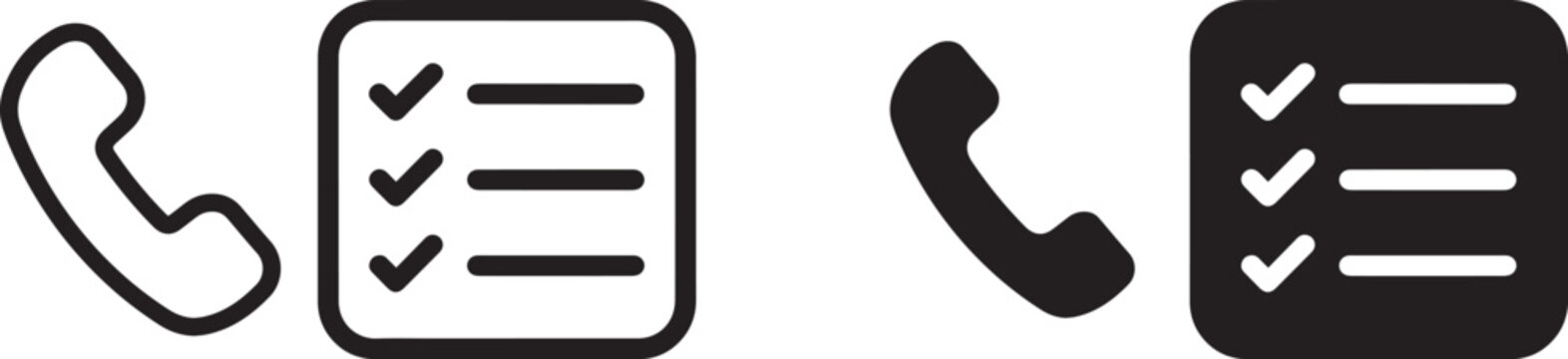 Call log icons set