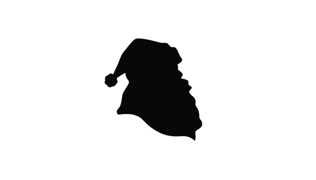 Santa Claus silhouette shows the iconic profile of the Christmas character wearing his holiday hat.