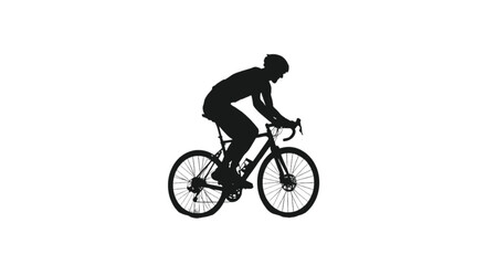 Fototapeta premium Bicyclist pedals a road bike with intense focus during an outdoor endurance racing event session.