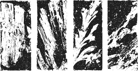 Naklejka premium Black and white vertical grunge textures distressed rough vintage backgrounds for graphic design and artistic projects