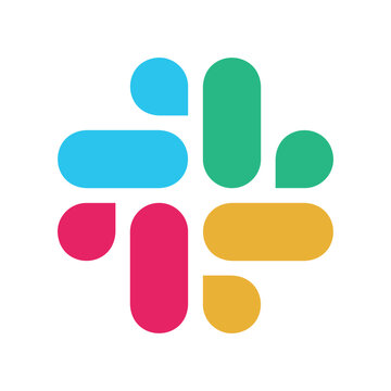 Single flat vector icon of the Slack corporate communication platform logo. Designed as a pure black silhouette.