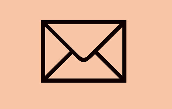 Minimal mail message icon with envelope symbol and message label, suitable for email, communication, messaging, and user interface design projects.