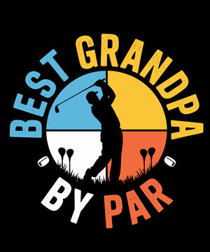 Best Grandpa By Par - Retro Golf Grandpa Golfer