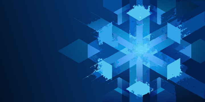 Blue isometric cube cluster pattern with glowing center abstract design