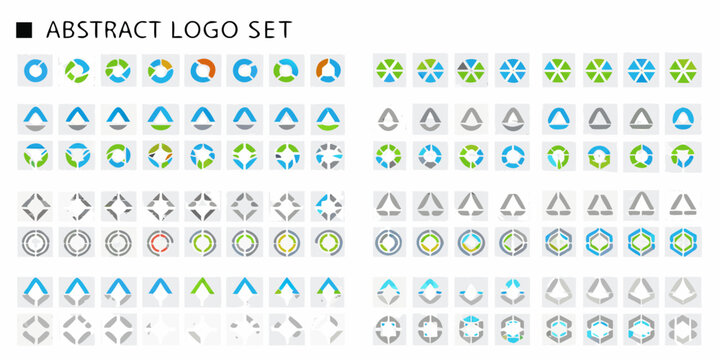 Abstract Logo Set Designs Colorful Vector Illustration Collection