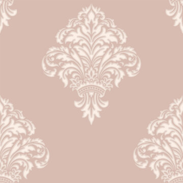 Damask modern seamless pattern element. Vintage classical old fashioned damask ornament, seamless texture for wallpapers, textile.