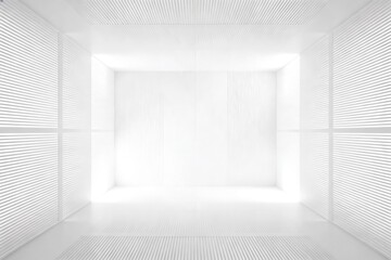 Fototapeta premium Minimalist White Room with Striped Walls for Clean Design