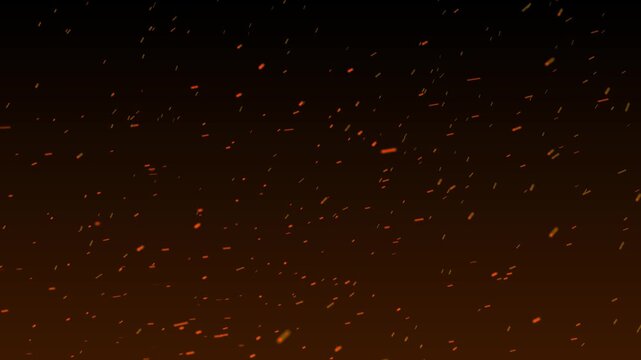 Fire sparks and glowing ember particle overlay loop on dark background 4K