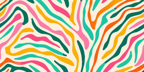 Obraz premium Colorful Zebra like Stripe Pattern A Repeating Vector Illustration On Beige Background