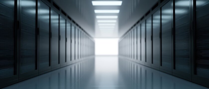 modern data center background, glowing servers, technology atmosphere