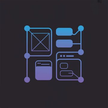 A collection of six premium mobile app icons features various digital elements