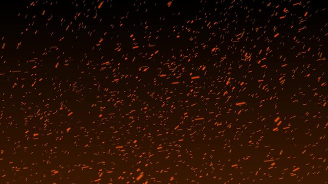 Fire sparks and glowing ember particle overlay loop on dark background 4K