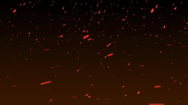 Fire sparks and glowing ember particle overlay loop on dark background 4K