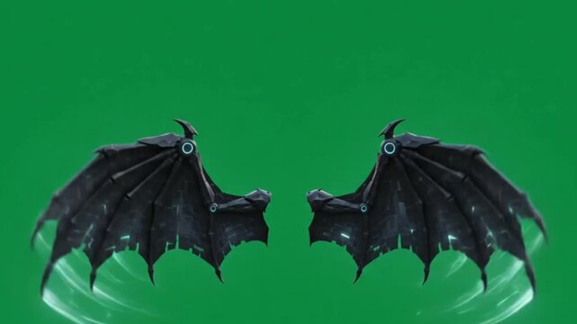 Fantasy Dragon Wings Flapping Flying Spread Open
Animation CGI VFX Green Screen Chroma Key 4K
