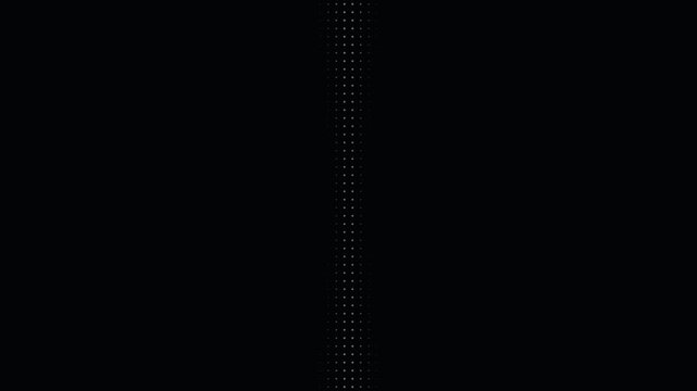 Abstract digital LED line of white dots rotating on black background