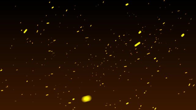 Fire sparks and glowing ember particle overlay loop on dark background 4K