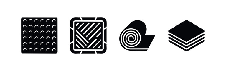 Obraz premium Textile Fabric Patterns and Material Icons