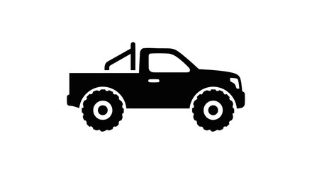 Fototapeta premium Vector illustration of off road pickup truck silhouette on a transparent background