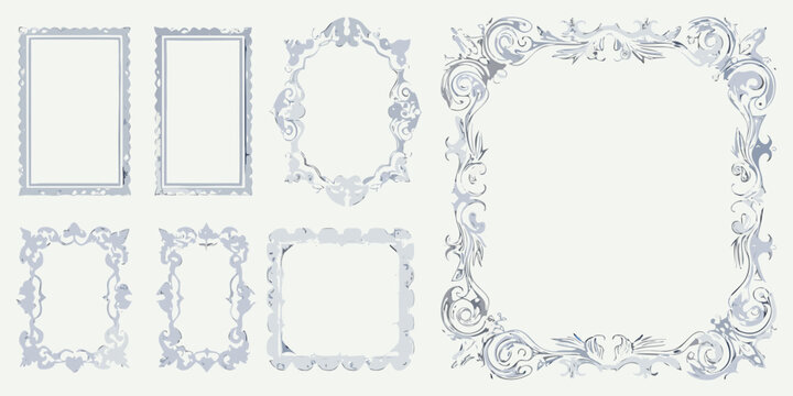 ornate decorative frames in baroque and rococo style frame design pattern vector