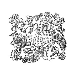Fototapeta premium a mythical bird or creature with detailed plumage