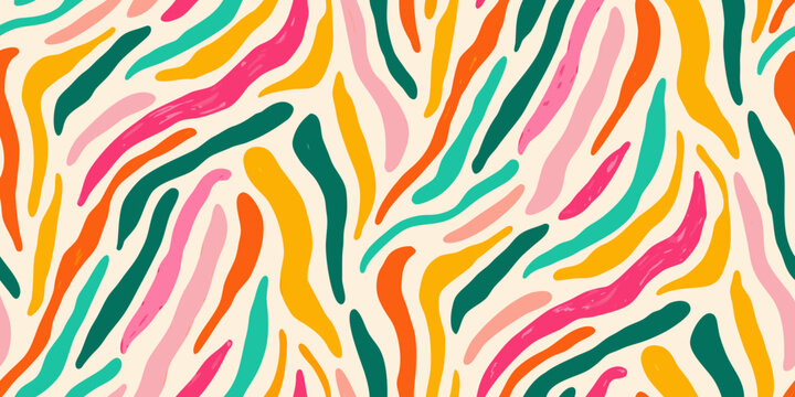 colorful zebra like stripes pattern on white background zebra like organic design print