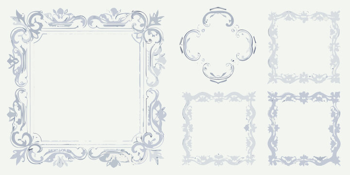 baroque and rococo style decorative frames vector ornate frame design illustration pattern