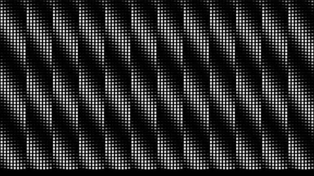 Monochromatic LED pixel grid with shifting geometric patterns