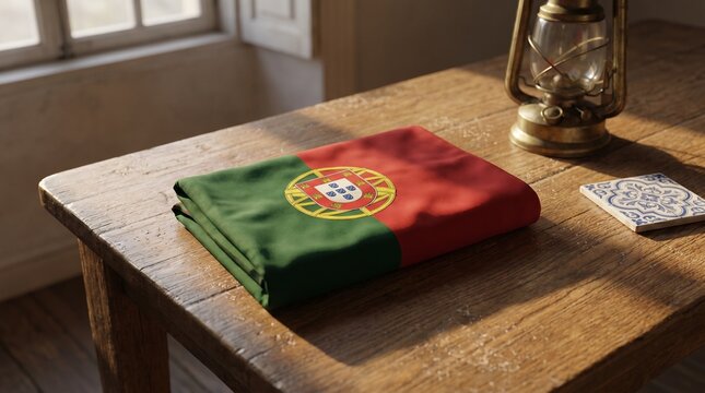 Portugal day flag on table