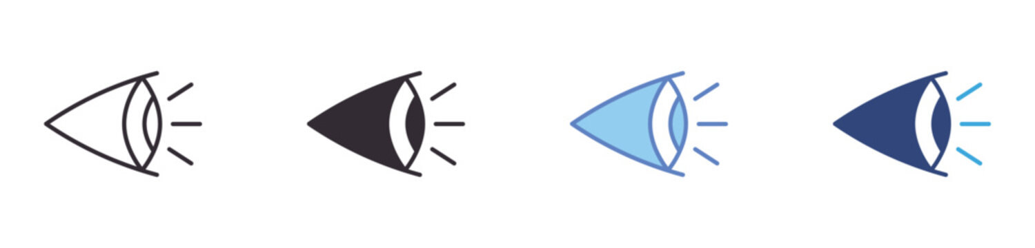 Side Eye Icon Set, suspicious glance expression, skeptical look symbol, sideways eye gesture, emotion vector icons