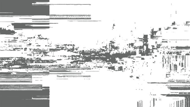 Glitchy video or TV screen distortion effect with horizontal and vertical lines error