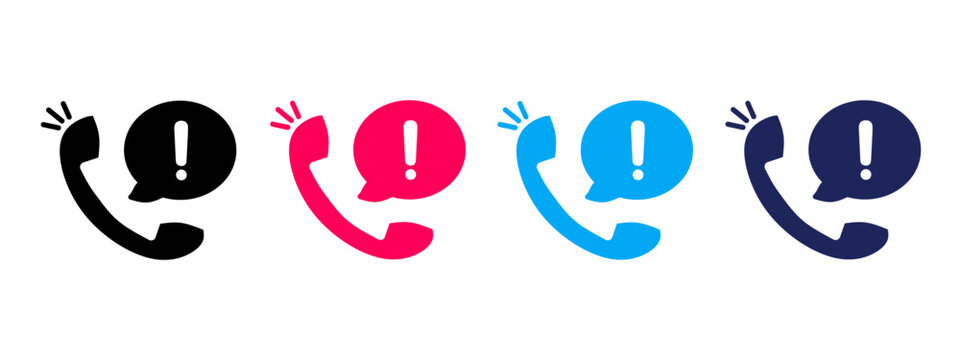 urgent call with handset and bubble