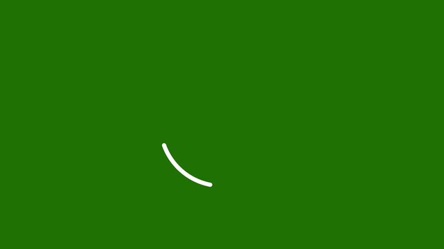 circular loading spinner with rotating radial lines on green screen background. Ideal for UI design, progress indicators, HUD interfaces, technology presentations, motion graphics.