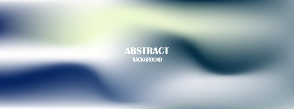 Abstract dark blue and white gradient mesh background with subtle pale yellow glow, elegant blurry tech fluid wave backdrop vector horizontal banner.