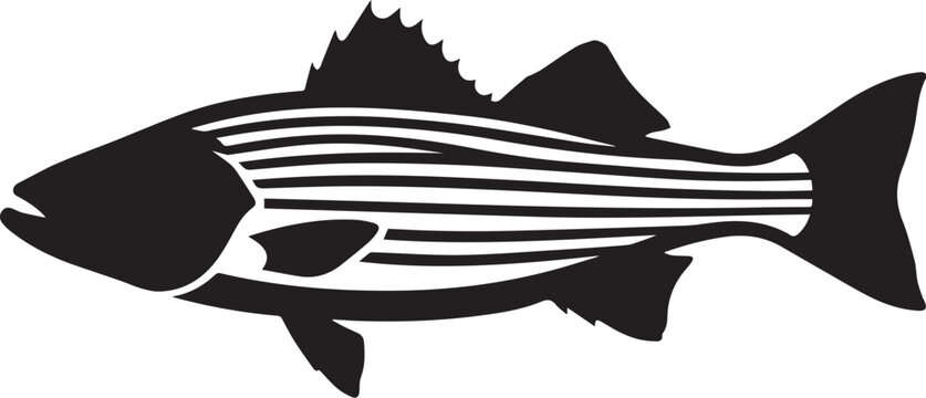Striped Bass Fish Silhouette Vector Illustration