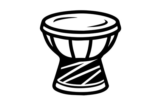 darbuka percussion instrument silhouette illustration for middle eastern music rhythm and cultural design