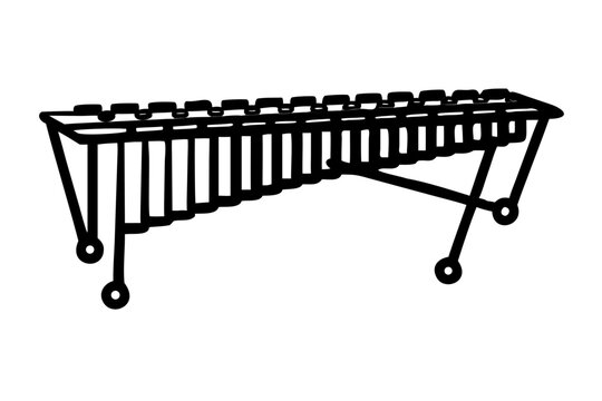 marimba percussion instrument silhouette illustration for music band orchestra and rhythm design