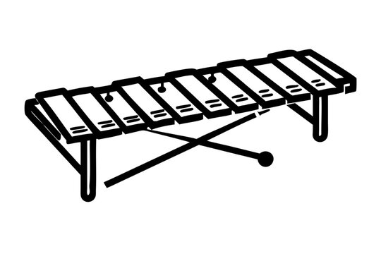vibraphone percussion instrument silhouette illustration for music band orchestra jazz and rhythm design