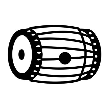mridangam percussion instrument icon silhouette illustration for indian classical music rhythm and cultural design