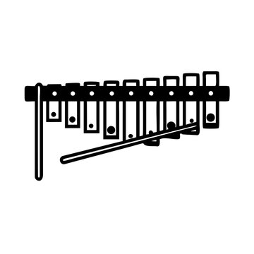 vibraphone percussion instrument icon silhouette illustration for music band orchestra jazz and rhythm design