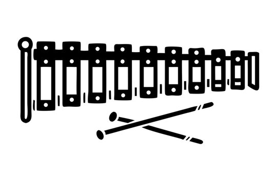 vibraphone percussion instrument silhouette illustration for music band orchestra jazz and rhythm design