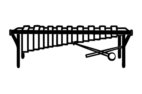marimba percussion instrument silhouette illustration for music band orchestra and rhythm design
