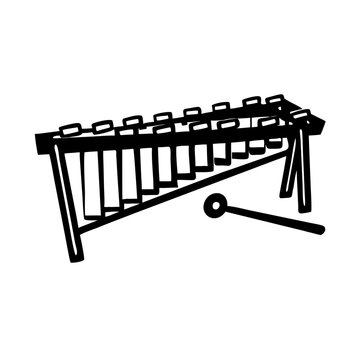 vibraphone percussion instrument icon silhouette illustration for music band orchestra jazz and rhythm design